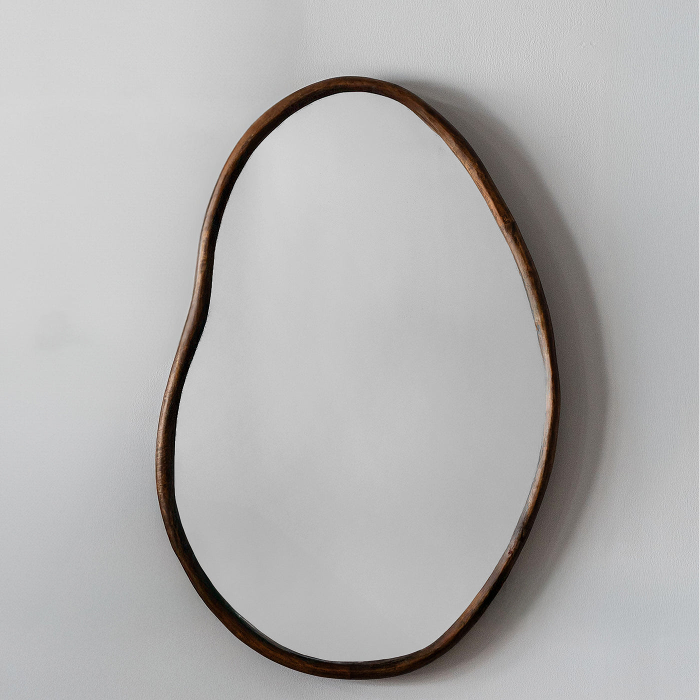 Solid Wood Curved Wall Hanging Mirror