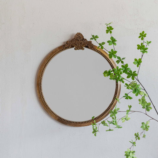 Solid Wood Wall Mirror - Natural