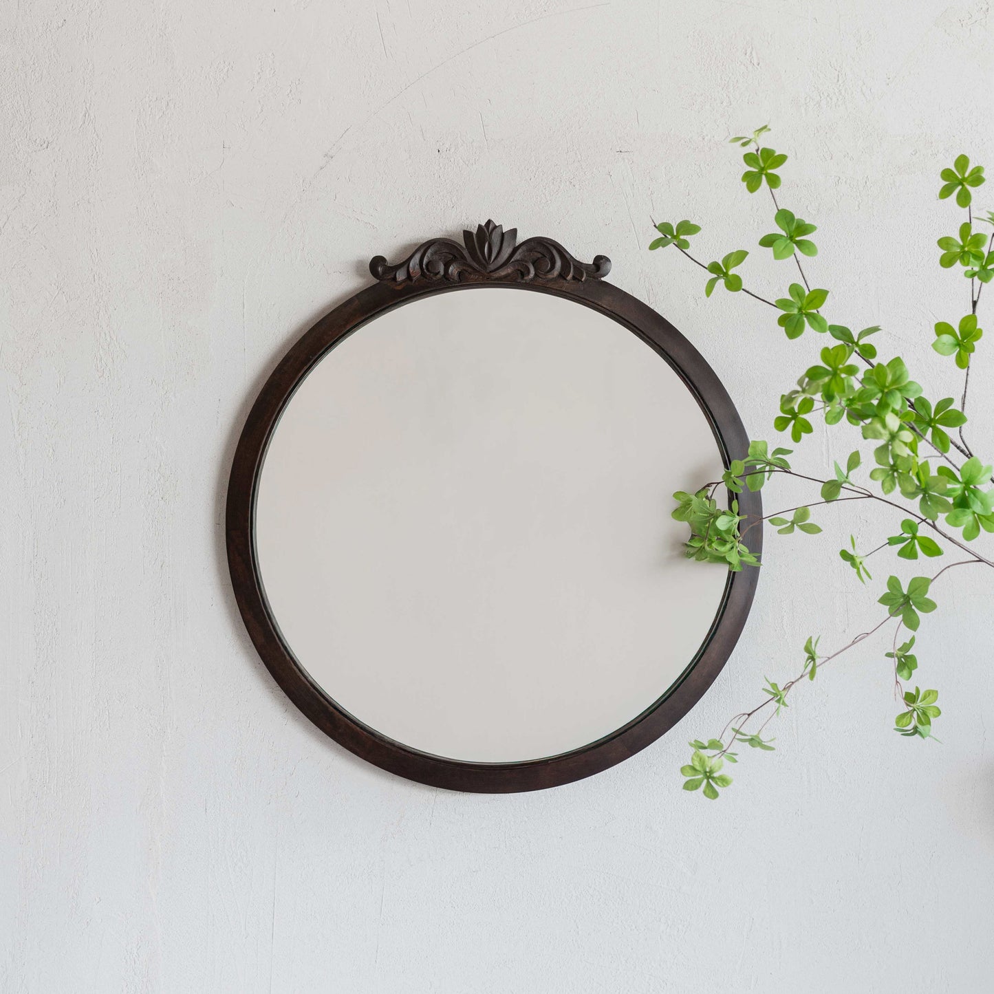 Solid Wood Wall Mirror - Walnut