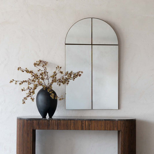 Aged Charm Vintage Rustic Arch Wall Mirror 120x70cm