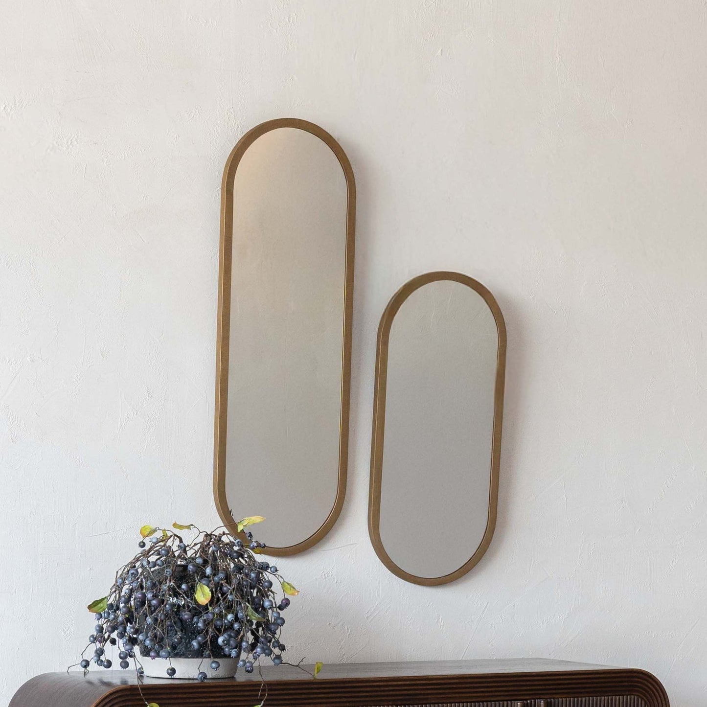Willow Glow Brass Frame Curve Arch Wall Mirror
