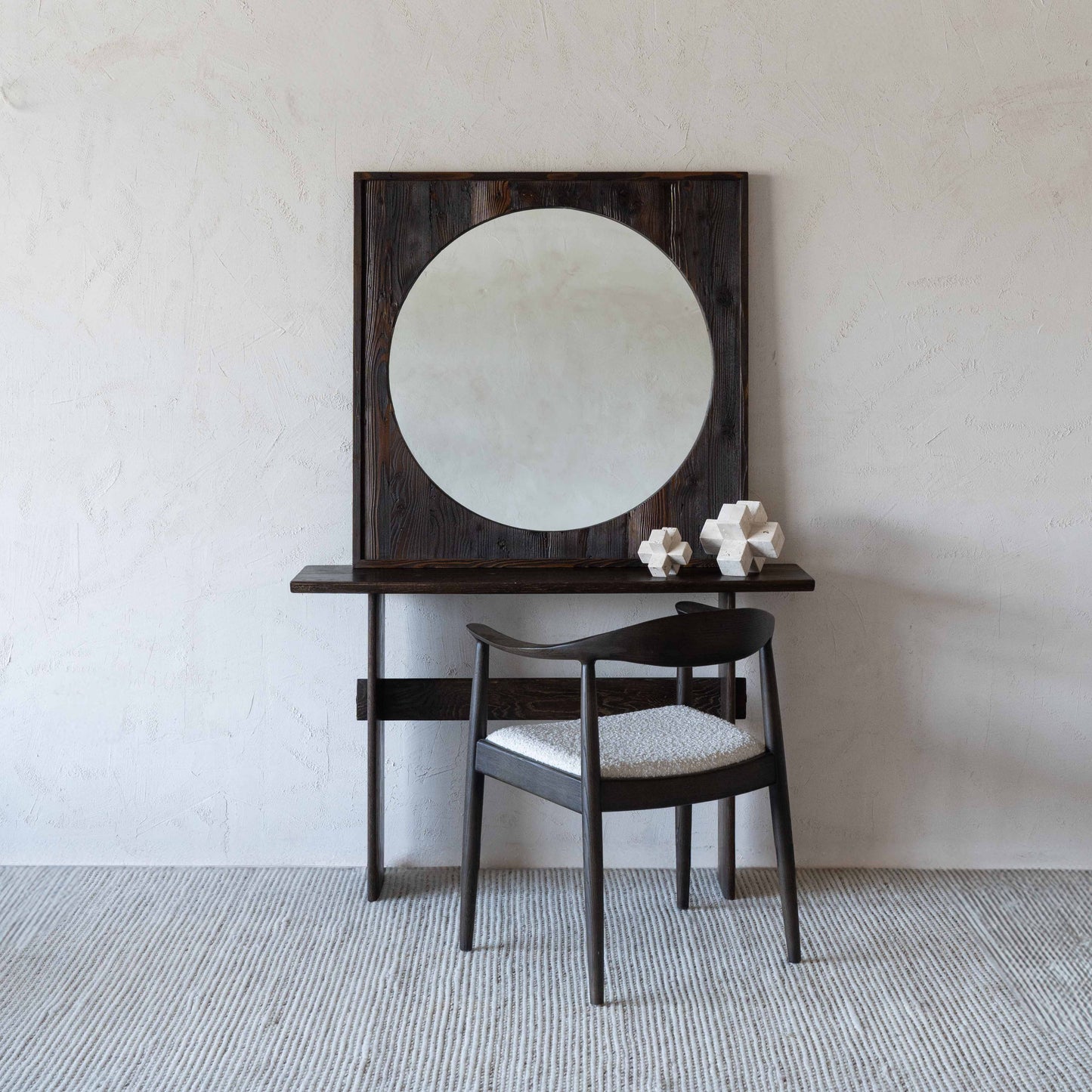 Brown Solid Wood Mirror