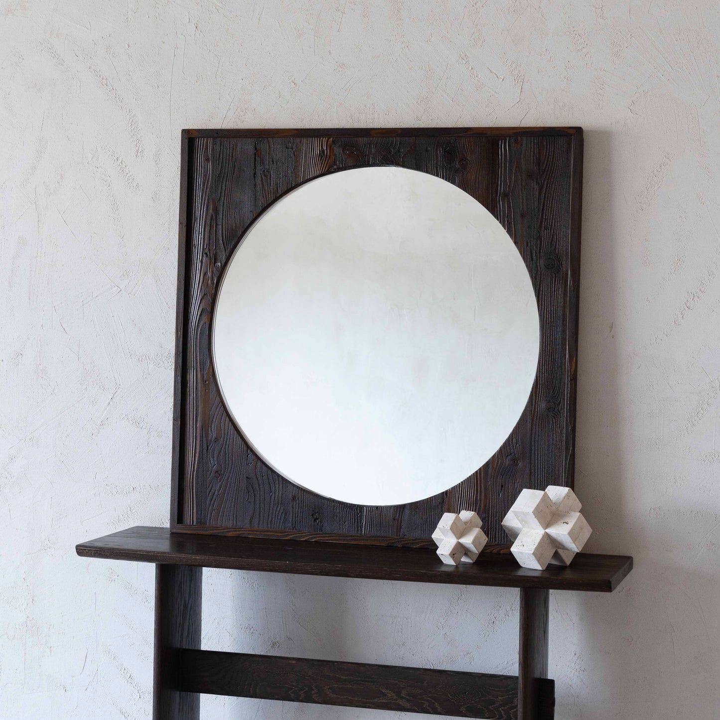 Brown Solid Wood Mirror