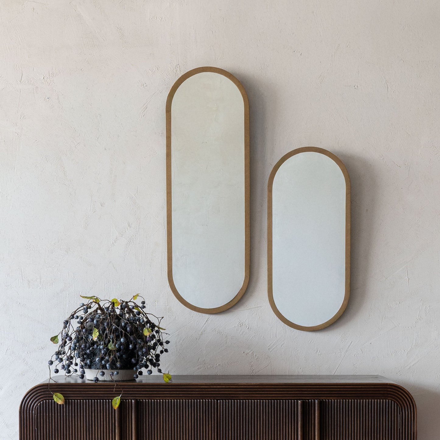 Willow Glow Brass Frame Curve Arch Wall Mirror