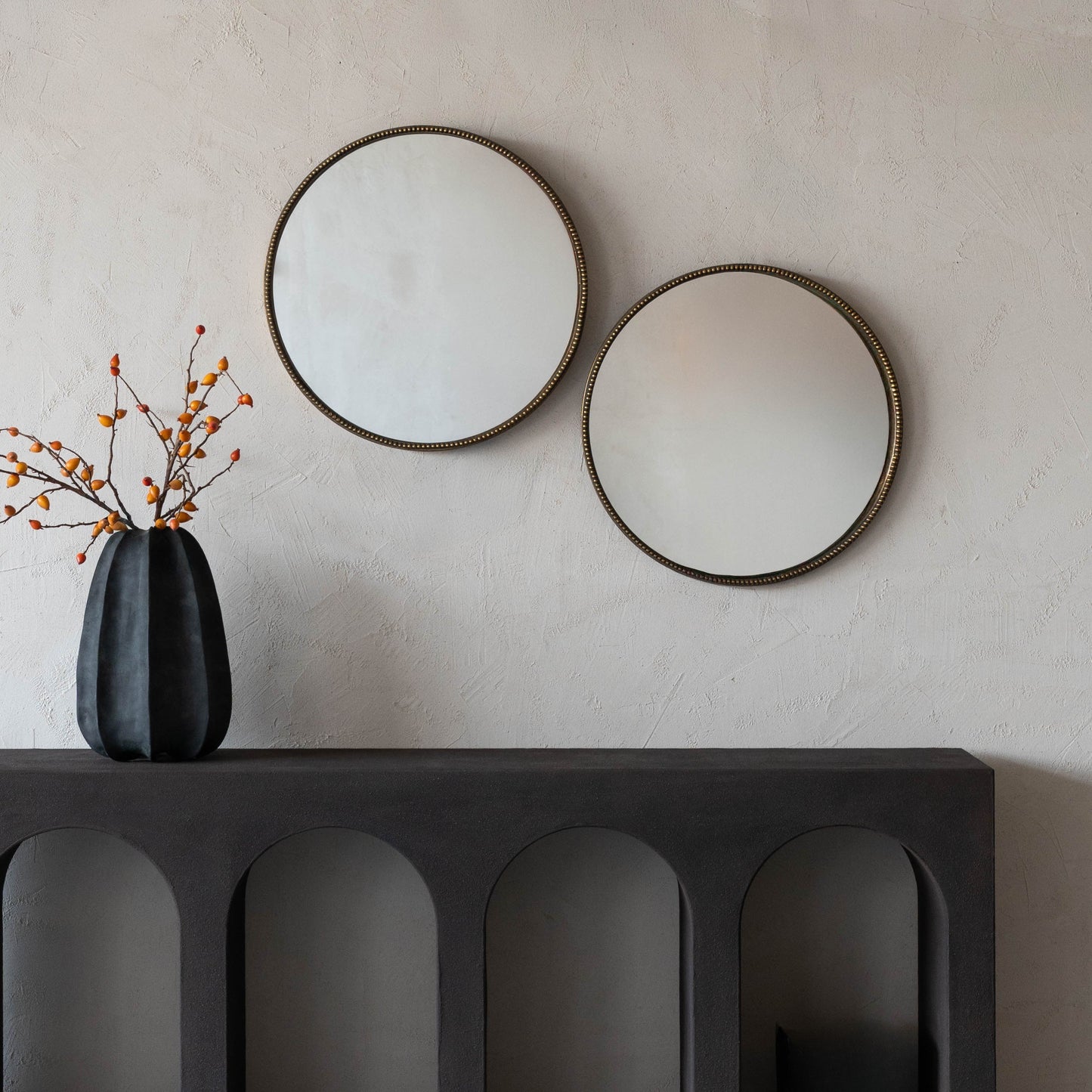 Timeless Brass Accent Antique Round Mirror